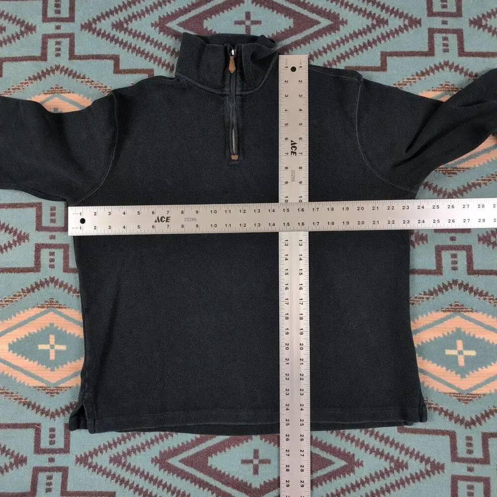 Polo Ralph Lauren 1/4 Zip Pullover Sweater Size L Large boxy Fit Black Cotton